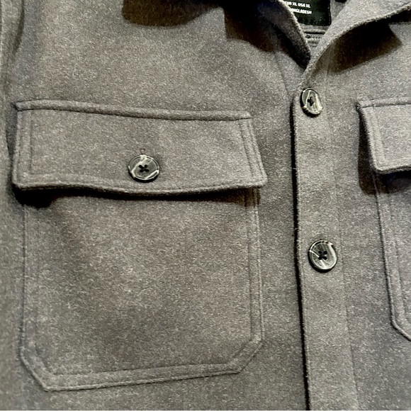 Threadbare Grey Brushed Button Up Shacket Mens Size XL - Picture 9 of 10